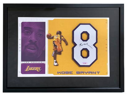 Kobe Bryant Signed #8 Jersey Display UDA COA 16x22 Lakers: Kobe Bryant Signed #8 Jersey Display UDA COA 16x22 Lakers Celebrate the legacy of Hall of Famer Kobe Bryant with this signed jersey display. This authentic piece features Kobe's signature in black mar