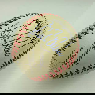 3,000 Hit Club Signed Baseball JSA COA Willie Mays Hank Aaron Yastrzemski Rose Carew Brock Musial: 3,000 Hit Club Signed Baseball JSA COA Willie Mays Hank Aaron Yastrzemski Rose Carew Brock Musial Winfield Kaline This is a remarkable 3,000 Hit Club signed baseball, featuring the autographs of nine