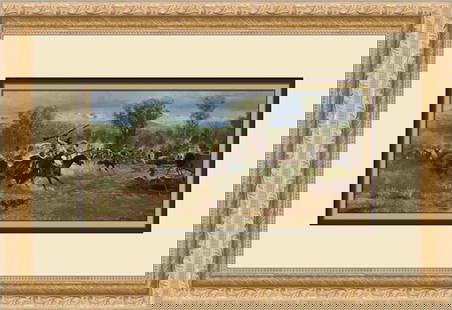 John Clymer Whisky Whisky Custom Framed Print 11 x 16 Impressionism Art: John Clymer Whisky Whisky Custom Framed Print 11 x 16 Impressionism Art This stunning custom framed print titled 'Whisky Whisky' by artist John Clymer captures the essence of Impressionism Realism.