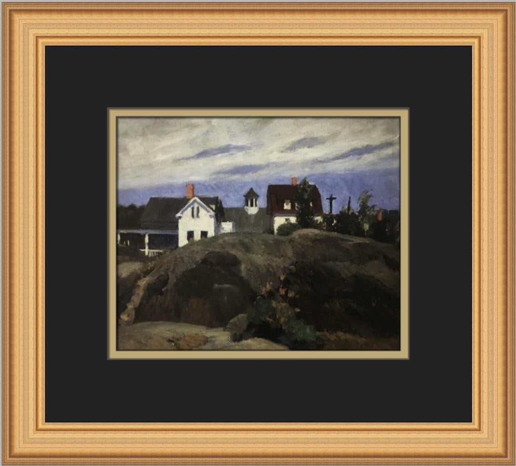 Edward Hopper Rocks and Houses Ogunquit Custom Framed Art Print 13 x 14: Edward Hopper Rocks and Houses Ogunquit Custom Framed Art Print 13 x 14 This exquisite custom framed print features Edward Hopper's captivating artwork titled "Rocks and Houses Ogunquit." Created in 1