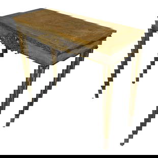 Vintage Italian Neoclassical Console Table Faux Marble Gold 41w x 16d x 35.5h: Vintage Italian Neoclassical Console Table Faux Marble Gold 41w x 16d x 35.5h This exquisite Italian Neoclassical console table showcases a beautifully painted faux marble top, embodying the elegance