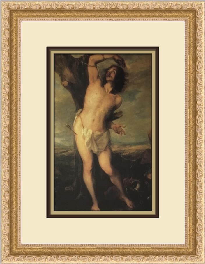 Juan Carreno De Miranda St. Sebastian Custom Framed Print 15x12: Juan Carreno De Miranda St. Sebastian Custom Framed Print 15x12 This exquisite custom framed print titled "St. Sebastian" features the artwork of renowned artist Juan Carreno De Miranda. Measuring 15 