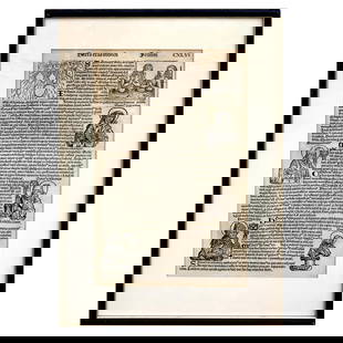1493 1st Edition World Chronicle by Schedel & Wolgemut Renaissance Woodcut: 1493 1st Edition World Chronicle by Schedel & Wolgemut Renaissance Woodcut Discover a remarkable piece of history with this 1st edition of 'World Chronicle' by Schedel & Wolgemut, printed in Nurnberg