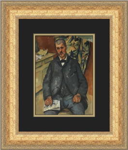 Paul Cezanne A Portrait of a Man Custom Framed Print 18 x 16: Paul Cezanne A Portrait of a Man Custom Framed Print 18 x 16 This custom framed print features Paul Cezanne's captivating artwork titled 'A Portrait of a Man.' Measuring 18 in. in height and 16 in. in