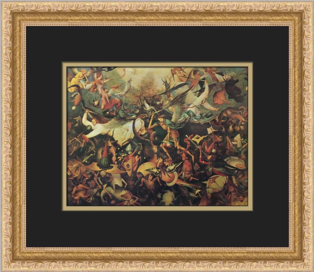 Pieter Bruegel Framed Print The Fall of the Rebel Angels 13 x 15: Pieter Bruegel Framed Print The Fall of the Rebel Angels 13 x 15 This exquisite custom framed print features Pieter Bruegel's renowned artwork, "The Fall of the Rebel Angels." The print is an offset l
