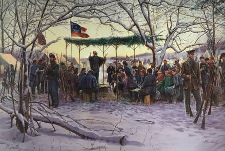 Mort Kunstler Sunrise Service Limited Edition Signed Print 2006: Mort Kunstler Sunrise Service Limited Edition Signed Print 2006 This stunning limited edition print titled "Sunrise Service" by renowned artist Mort Kunstler captures a poignant moment in Civil War hi