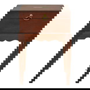 Thomasville Inlaid Mahogany Flip Top Federal Style Box 14w x 10d x 21h: Thomasville Inlaid Mahogany Flip Top Federal Style Box 14w x 10d x 21h This exquisite Thomasville Inlaid Mahogany Flip Top Federal Style Box showcases the elegance of 18th-century design. Crafted from