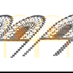 Vintage Coastal Rattan Twin Headboards Pair Khaki 42.5x56.25: Vintage Coastal Rattan Twin Headboards Pair Khaki 42.5x56.25 Enhance your bedroom with a relaxed, beachy vibe using this pair of Vintage Coastal Loop Rattan Twin Headboards. Crafted from natural ratta