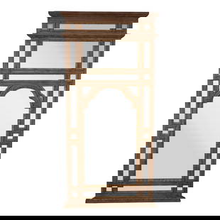 Italian Neoclassical Large Beveled Glass Mirror with Antique Creme Finish: Italian Neoclassical Large Beveled Glass Mirror with Antique Creme Finish This stunning large beveled glass mirror exudes Italian Neoclassical elegance, featuring multi-panel construction that enhance