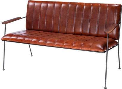 Industrial Chic Black Bench by Butler 53" Mango Wood Leather