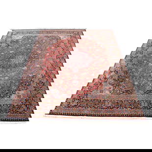 Vintage Kashan Persian Carpet 151 x 108.5 Wool C1950: Vintage Kashan Persian Carpet 151 x 108.5 Wool C1950 Experience the elegance of this Vintage Kashan Persian Oriental Carpet, beautifully crafted around 1950. This stunning piece features a classic med
