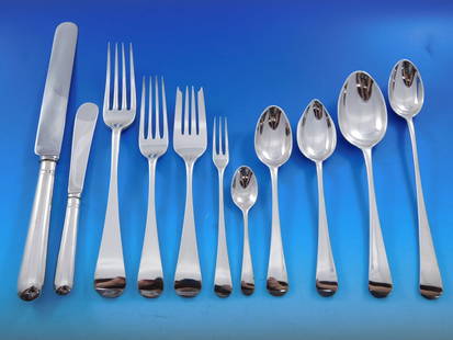 James Robinson Round English Sterling Silver Flatware Set 126 Pieces: James Robinson Round English Sterling Silver Flatware Set 126 Pieces Discover the exquisite Round English flatware set by James Robinson, crafted from high-quality sterling silver. This impressive col