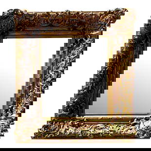 Vintage Regency Gilt Wood Mirror 35 x 40 American Craftsmanship: Vintage Regency Gilt Wood Mirror 35 x 40 American Craftsmanship Elevate your decor with this Vintage Regency Carved Gilt Wood Mirror, a stunning embodiment of timeless luxury. Crafted in America, this