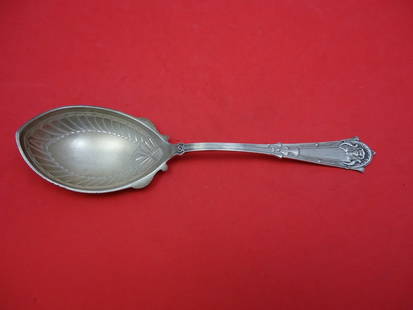 Whiting Egyptian Sterling Silver Berry Spoon 9" Brite Cut Bowl: Whiting Egyptian Sterling Silver Berry Spoon 9" Brite Cut Bowl This exquisite Egyptian pattern berry spoon by Whiting features a beautifully brite cut bowl, measuring 9 inches in length. Crafted from