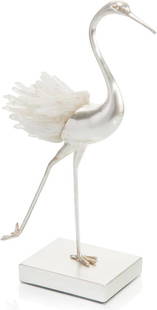 John-Richard Quartz Crystal Egret Sculpture 13.5 Inch Clear Finish: John-Richard Quartz Crystal Egret Sculpture 13.5 Inch Clear Finish This exquisite Traditional Quartz Crystal Egret Sculpture beautifully captures the elegance of a running egret, showcasing the stunni