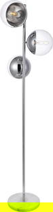Elegant Lighting Eclipse Chrome Floor Lamp 65.50" with Clear Shades: Elegant Lighting Eclipse Chrome Floor Lamp 65.50" with Clear Shades Illuminate your space with this elegant floor lamp featuring a sleek chrome finish and clear glass shades. Standing at a height of 6