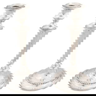 Gorham Sterling Silver Candlesticks Pair 11 Inch Minimalist Design 1939: Gorham Sterling Silver Candlesticks Pair 11 Inch Minimalist Design 1939 This exquisite pair of candlesticks, crafted from sterling silver by Gorham Silversmiths in 1939, stands 11 inches tall and feat