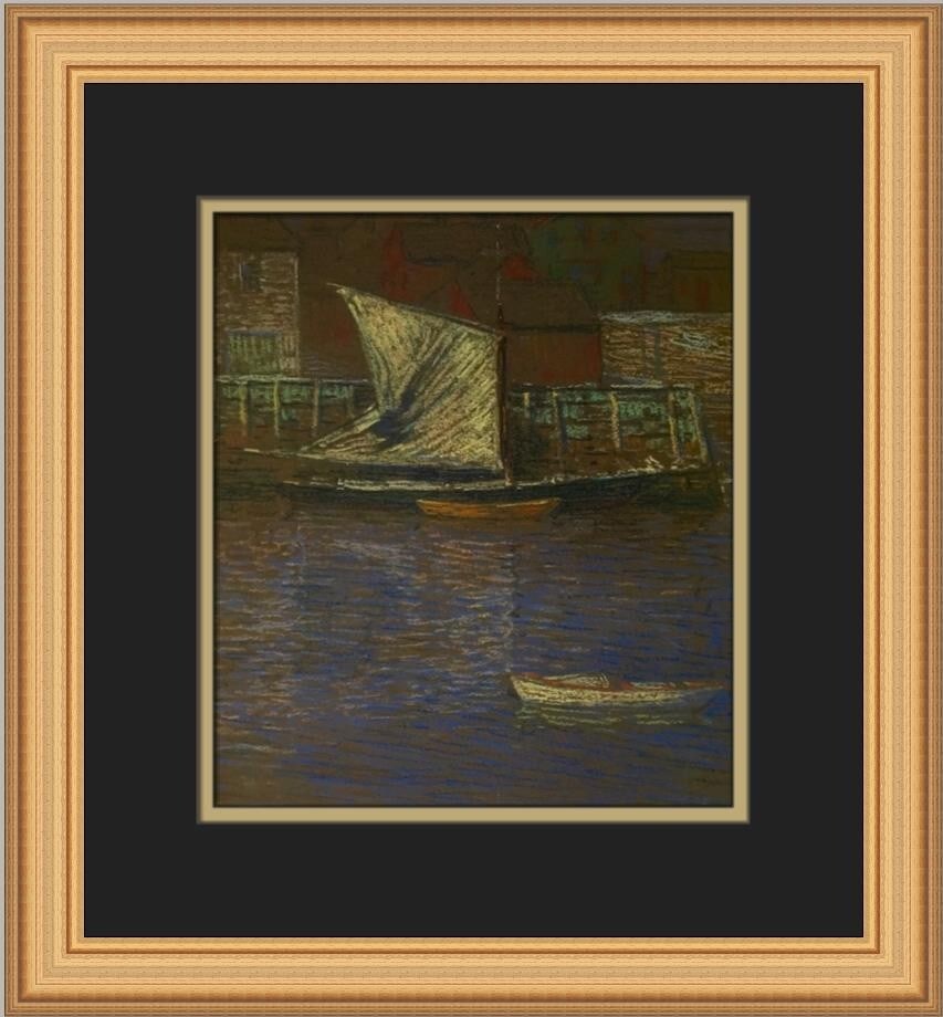 Charles S Kaelin Unfurles Sail Custom Framed Art Print 14x14: Charles S Kaelin Unfurles Sail Custom Framed Art Print 14x14 This custom framed print titled "Unfurles Sail" by artist Charles S Kaelin is a stunning representation of Expressionism and Impressionism