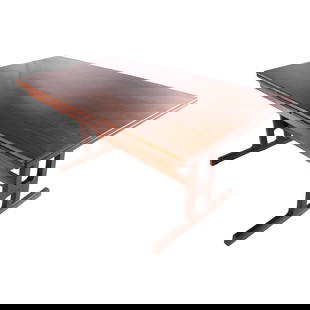 Danish Mid-Century Modern Rosewood Extension Dining Table 64 x 110.5 in.: Danish Mid-Century Modern Rosewood Extension Dining Table 64 x 110.5 in. This exceptional dining table boasts a stunning rosewood finish and features a tresses style base complemented by two large ref