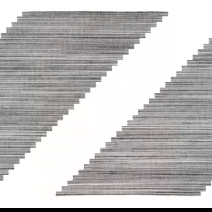 Apadana Handmade Gray Bamboo Silk Stripe Rug 9' x 12': Apadana Handmade Gray Bamboo Silk Stripe Rug 9' x 12' Enhance your living space with this stunning handmade groove rug crafted from a blend of bamboo and silk. Featuring an elegant all-over stripe des