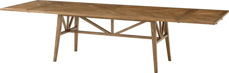 Elegant Oak Extending Dining Table with Extension Leaves: Elegant Oak Extending Dining Table with Extension Leaves This Elegant Oak Dining Table features a stunning rectangular design, perfect for adding a sophisticated touch to your dining space. Crafted fr