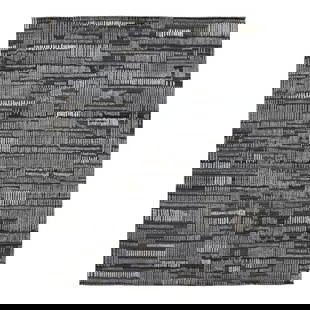 Hand-Knotted Moroccan Gray Wool Rug 9'1 x 11'9 Geometric Design: Hand-Knotted Moroccan Gray Wool Rug 9'1 x 11'9 Geometric Design Enhance your living space with this exquisite hand-knotted wool rug, showcasing a luxurious charcoal-gray base and an elegant geometric