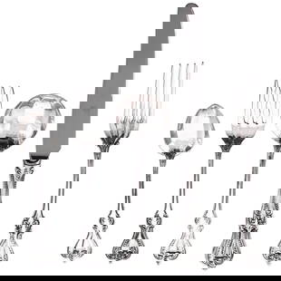 Towle Silversmiths Sterling Silver Flatware Service for 12 Gothic Design Set of 60: Towle Silversmiths Sterling Silver Flatware Service for 12 Gothic Design Set of 60 Enhance your dining experience with this exquisite set of sterling silver flatware, beautifully crafted by Towle Silv