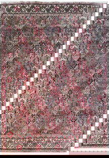 Handcrafted 7' x 10' 2" Multi Color Semi-Antique Persian Bakhtiari Rug: Handcrafted 7' x 10' 2" Multi Color Semi-Antique Persian Bakhtiari Rug Elevate your living space with this exquisite 7' x 10' 2" Multi Color Semi-Antique Persian Bakhtiari Rug, handcrafted by skilled