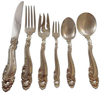 Gorham Decor Sterling Silver Flatware Set for 8 - 60 Pieces: Gorham Decor Sterling Silver Flatware Set for 8 - 60 Pieces Enhance your dining experience with the Decor by Gorham Sterling Silver Flatware Set, designed to serve 8 people with a total of 60 pieces.