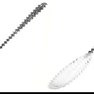 Antique Sterling Silver Serving Spoon 10" Forget-Me-Not Floral Motif 1910: Antique Sterling Silver Serving Spoon 10" Forget-Me-Not Floral Motif 1910 This exquisite serving spoon is crafted from sterling silver and features the beautiful "Forget-Me-Not" pattern by S. Kirk and