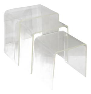 1970s Italian Solid Lucite Nesting Tables Set of 3: 1970s Italian Solid Lucite Nesting Tables Set of 3 Chic set of three graduated nesting tables, constructed of solid lucite, made in Italy, circa 1970's. The tables are in very good clean, ready to use