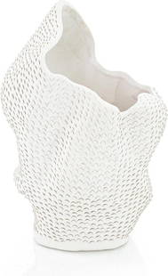 John-Richard Giardenia Handcrafted Porcelain Vase Matte White Finish: John-Richard Giardenia Handcrafted Porcelain Vase Matte White Finish This elegant handcrafted Giardenia porcelain vase seamlessly blends artistry with functionality. The vase features a stunning free-