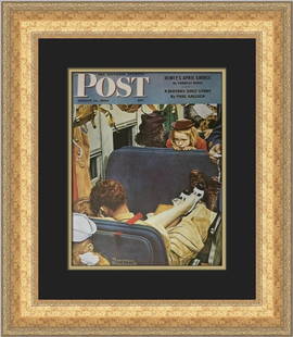 Norman Rockwell Rest and Relaxation Custom Framed Print 21 x 18: Norman Rockwell Rest and Relaxation Custom Framed Print 21 x 18 This exquisite custom framed print by Norman Rockwell captures the essence of relaxation in a delightful portrait orientation.