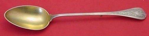 Wendt Florentine Sterling Silver Stuffing Spoon 13" Gold Wash: Wendt Florentine Sterling Silver Stuffing Spoon 13" Gold Wash This exquisite stuffing spoon features the Florentine pattern by John R. Wendt & Co. Crafted from high-quality sterling silver, it measure