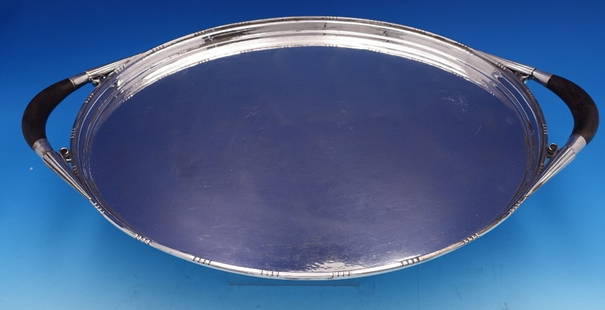 Georg Jensen Cosmos Sterling Silver Tea Tray 20 1/2 x 14 Art Deco: Georg Jensen Cosmos Sterling Silver Tea Tray 20 1/2 x 14 Art Deco Experience the elegance of the Art Deco era with this stunning Cosmos tea tray by Georg Jensen. Crafted from high-quality sterling sil