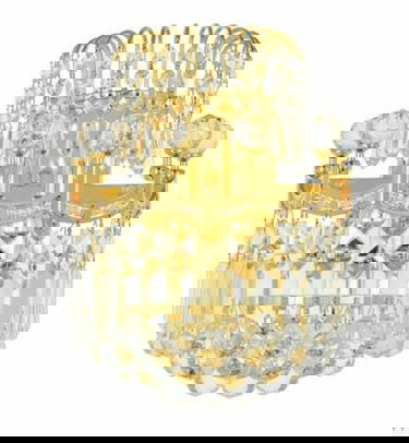 Chandelier Liquidators Corona Gold Crystal 2-Light Wall Sconce 12-Inch