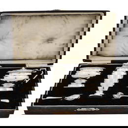 1928 W Neale Sterling Silver Cruet Set with Box