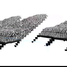 Pair of Vintage Boho Zebra Lounge Chairs American Design
