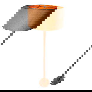 Mid Century Modern Walnut Wood Floor Lamp 56" Tall: Mid Century Modern Walnut Wood Floor Lamp 56" Tall This elegant elongated wood floor lamp embodies the Mid Century Modern aesthetic, likely crafted in the American interpretation of Danish design. The
