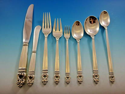 Royal Danish International Sterling Silver Flatware Set 108 Pieces for 12: Royal Danish International Sterling Silver Flatware Set 108 Pieces for 12 Elevate your dining experience with this exquisite Royal Danish by International Sterling Silver Flatware Set, featuring 108 p