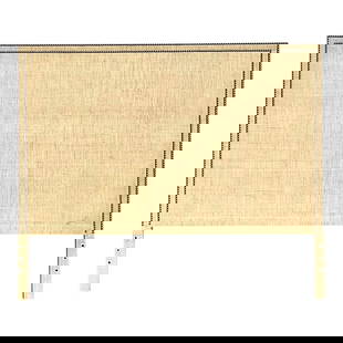 Vintage Coastal Queen Headboard Grasscloth with Nailhead Trim: Vintage Coastal Queen Headboard Grasscloth with Nailhead Trim Elevate your bedroom decor with this vintage Coastal Queen headboard, featuring a chic Grasscloth wrap and stunning nailhead trim. Sourced