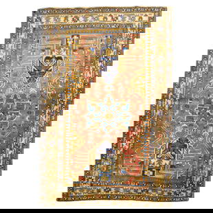 Vintage Persian Heriz Scatter Rug 40 x 57 Hand-Woven Wool Serapi Style: Vintage Persian Heriz Scatter Rug 40 x 57 Hand-Woven Wool Serapi Style This Zabihi Collection Vintage Persian Heriz Scatter Rug features a stunning Serapi style, hand-woven from high-quality wool. Mea