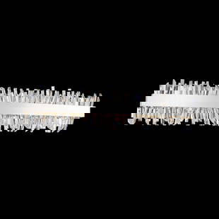 Contemporary Chrome Firenze Clear Crystal LED Bath Light: Contemporary Chrome Firenze Clear Crystal LED Bath Light Enhance your bathroom's ambiance with the Sleek & Modern Glacier LED Bath Light Fixture. This contemporary light fixture features a stunning ar