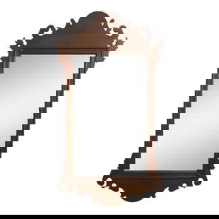 Elegant Mahogany Chippendale Style Hanging Mirror 22.5 x 41: Elegant Mahogany Chippendale Style Hanging Mirror 22.5 x 41 This exquisite Mahogany Chippendale Style Hanging Mirror showcases fine carved details and high-quality construction reminiscent of 18th-cen