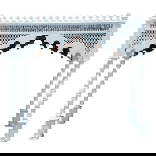 Vintage White Carved Canopy Architectural Statement Piece 116 x 48.25 x 107.5: Vintage White Carved Canopy Architectural Statement Piece 116 x 48.25 x 107.5 Transform your space into an exotic sanctuary with this magnificent Vintage Carved Canopy, a unique architectural statemen