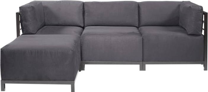 Howard Elliott Regency Axis 4pc Sectional Gray 30H 95.5W 63D: Howard Elliott Regency Axis 4pc Sectional Gray 30H 95.5W 63D Experience cozy elegance with the Regency Axis 4pc Sectional, featuring a hand-finished design that adds a touch of sophistication to any s