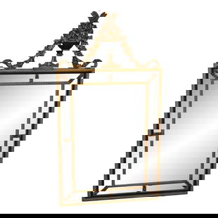 Labarge Adam Style Beveled Mirror 32 x 58.5 Gold Black Italian Design: Labarge Adam Style Beveled Mirror 32 x 58.5 Gold Black Italian Design This exquisite Labarge Adam Style beveled mirror features high-quality construction with beveled glass mirror panels, reflecting a