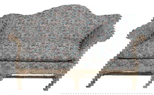 Hickory Chair Chippendale Crackle Painted Loveseat with Down Cushion: Hickory Chair Chippendale Crackle Painted Loveseat with Down Cushion This exquisite loveseat features a stunning factory distressed crackle painted finish that beautifully complements its Chippendale