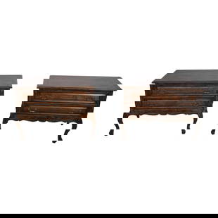 Elegant Pair of Guy Chaddock Almont French Nightstands 36x24x26.5: Elegant Pair of Guy Chaddock Almont French Nightstands 36x24x26.5 This exquisite pair of French nightstands from the Guy Chaddock Almont Collection showcases a timeless design with a factory distresse