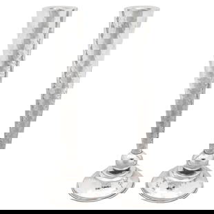 Hammered Sterling Silver Candlesticks, Set of 2: Hammered Sterling Silver Candlesticks, Set of 2 These modern hammered sterling silver candlesticks exude contemporary elegance, making them perfect for any special occasion. With a sleek design and a